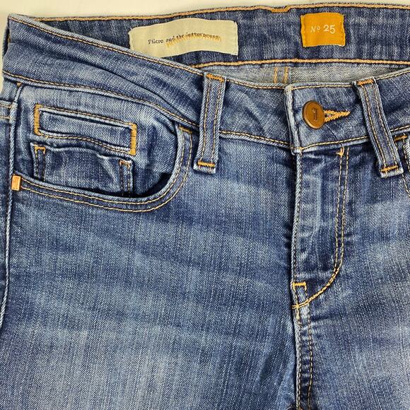 Pilcro and the Letterpress Mid Rise Jeans Skinny Anthropologie Blue Womens Sz 25 - Picture 3 of 12